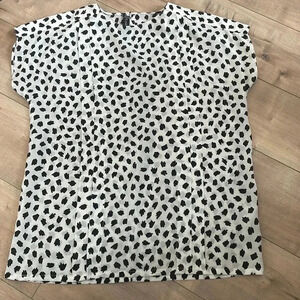 Louis Feraud Black/White Dots Blouse Made in Germany Sz 8